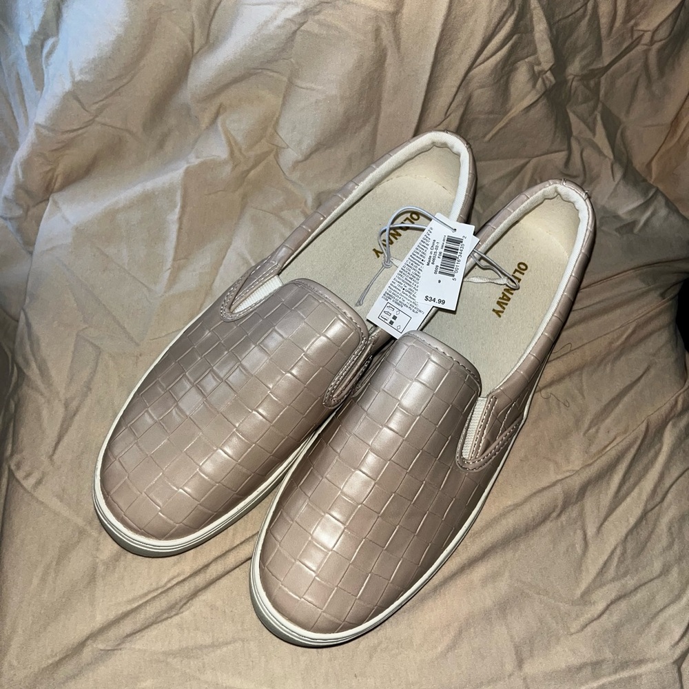 Faux leather slide on sneakers